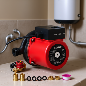 Bomba de Circulación de Agua Caliente Vevor 245W 110V con Arranque Automático y Accesorios de Latón para Calentadores de Agua - Product Image 2