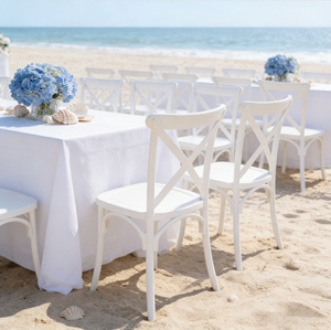 Silla Moderna con Respaldo en X, Silla Apilable de Plástico Blanco para Cafetería Vintage, Bistro Retro, Recepción de Bodas y Patio del Hogar - Product Image 6