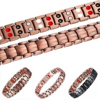 Bracelet magnétique classique pour homme en cuivre pur à 99 %, ajustable, cadeau pour un anniversaire