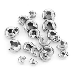 Connecteur de perle demi-cercle en acier inoxydable plaqué or 18 carats avec boucle croissant ajourée pour la fabrication de bijoux - Product Image 5