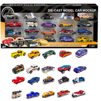 PANDAS - Juego de 20 Coches de Juguete de Plástico ABS a Escala 1:64 con Ruedas Libres, para Niños, Multicolor, en Blister