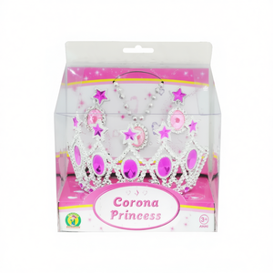 Ensemble de jouets couronne de princesse Corona avec collier pour enfants de 3 ans et plus, design rose scintillant - Product Image 2