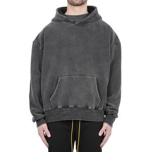 Sudadera con capucha oversize de algodón 100% pesado, estilo vintage lavado a la nieve, de fabricante chino de ropa urbana, superventas. - Product Image 2