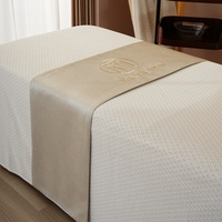 Chemin de lit gris pour hôtel Coussin d'hôtel de luxe personnalisé Couvre-lit en lin avec logo personnalisé