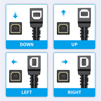 Cable de Extensión USB B Macho a USB B Hembra de Montaje en Panel de Primera Calidad con Bloqueo de Tornillo para Impresoras y Dispositivos de Oficina