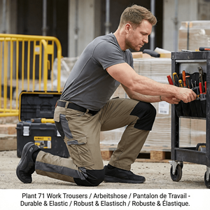 Pantalones de Trabajo de Verano Transpirables y Antiestáticos con Múltiples Bolsillos para Profesionales de la Construcción, Cintura Elástica, Bolsillos Cargo Impermeables en las Rodillas - Product Image 6