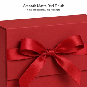 Boîte cadeau personnalisée en forme de cœur rouge mat avec ruban en satin et nœud, style <span class=keywords><strong>livre</strong></span>, vente en gros, directement de l'usine pour la vente au <span class=keywords><strong>d</strong></span>étail et les cadeaux - Product Image 2
