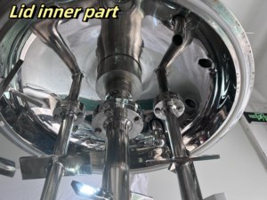 Mélangeur émulsifiant homogénéisant 300L, bouton de contrôle, levage sous vide, machine de fabrication cosmétique mélangeur d'émulsifiant - Product Image 4