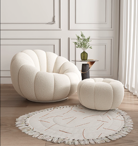 आलसी सोफे एकल और डबल व्यक्ति कद्दू सोफे कुर्सी मेमने वेवेवेट सोफा बालकनी घूमने वाली कुर्सी झूठ और सो सकती है। - Product Image 6