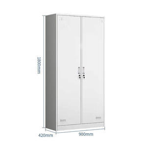 ตู้เก็บของโลหะ2ประตูตู้เก็บของตู้เสื้อผ้าเหล็กตู้เสื้อผ้าห้องนอนดีไซน์ตู้เสื้อผ้า - Product Image 3