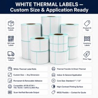 Étiquette thermique haute résistance avec ruban cire-résine, autocollant code-barres résistant à l'usure pour le suivi des actifs en usine