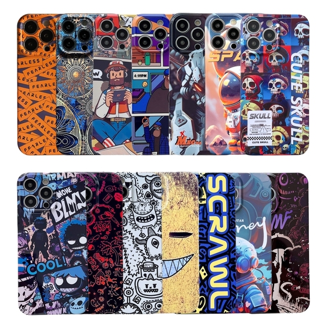 High Quality Cover for iPhone 13 Pro Max Painted Pattern Precise Hole PC Phone Case