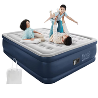 Lit gonflable floqué intérieur/extérieur moderne de taille jumelle Pompe intégrée Topper en PVC pour le camping Pliable-Vente chaude