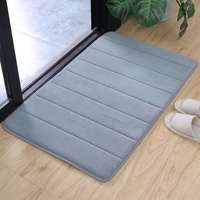 Tapis de douche de luxe en mousse à mémoire de forme épaisse et en polaire corail ultra doux, absorbant et écologique, avec envers en PVC