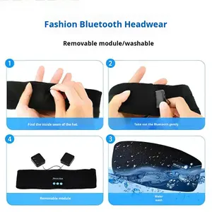 Headband אלסטי שיניים כחול אוזניות ספורט שינה אוזניות מוסיקה עיניים מסכה אוזניות אלחוטיות - Product Image 4