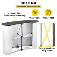 Stand d'affichage pliable graphique Wrap Stand pliable Pop Up affichage pliant économique en plastique rond Promotion Tables
