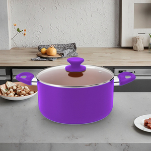 Casserole pressée antiadhésive PFOS en aluminium sans PTFE de <span class=keywords><strong>40</strong></span> <span class=keywords><strong>cm</strong></span> avec couvercle en verre trempé et poignée pour rester au frais - Product Image 6