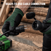 Prise Schuko extérieure PHEIYON avec prise femelle IP44, raccordement européen, borne de connexion réutilisable, applications de jardinage DIY, 230V~, TPE, CE