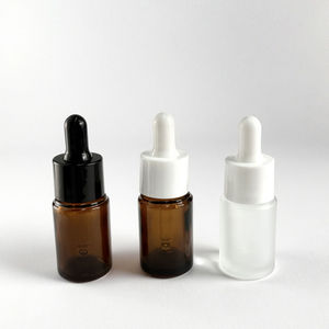 ขวดแก้วฝาพลาสติกเคลือบเงาสีเหลืองอำพันฝาพลาสติกขวดน้ำมันหอมระเหยเปล่าขนาด15มล. พร้อมหลอดหยดแก้ว - Product Image 1