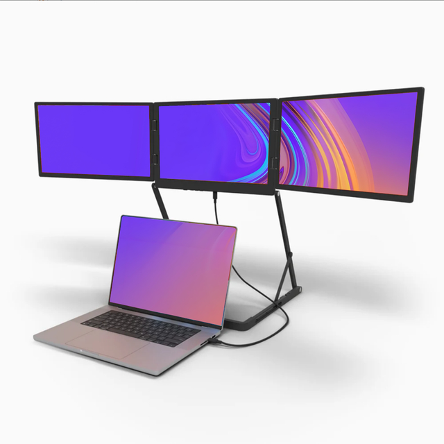 Triple Screen Monitor 15.6 " Monitor 1080P FHD Ultra-Slim IPS Travel Monitor for Laptop Business Use Plug n Play for Windows/Mac