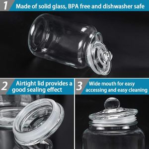 Bocaux en verre contemporains de qualité alimentaire, grande capacité (1 à 20 litres), à large ouverture, pour cuisine et garde-manger, avec couvercle en bois d'acacia, compatibles congélateur, vente en gros - Product Image 4