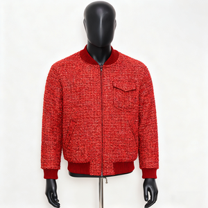 Doger personnalisé grande taille veste en <span class=keywords><strong>tweed</strong></span> ample chemisier court veste en <span class=keywords><strong>tweed</strong></span> manteau marron luxe bombardier manteau veste - Product Image 4