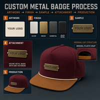 Casquette personnalisée à 5 panneaux avec logo métallique, visière plate, réglable, style color block, streetwear, fournisseur en gros