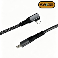 Cable USB C a USB C Trenzado de Fabricante de Cables, Transferencia de Datos de 10 Gbps, Carga Rápida PD de 100 W, 90 °   Cable USB C Trenzado Resistente