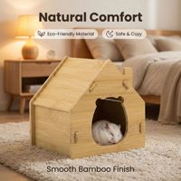 Maison et cachette en bambou pour hamster, petite villa imperméable pour hamster syrien, abri pour petits animaux