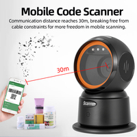Escáner de Código de Barras Inalámbrico Recargable USB de Largo Alcance JINGXIN para Mostrador de Caja en Comercios Minoristas