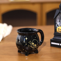 En stock – Tasse en céramique Halloween à thème sorcière de dessin animé et design croix et os pour le Jour des Morts – Tasse à café et à lait
