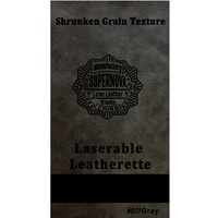 Feuilles de similicuir PU texturé gris/noir, effet grain rétrécissant, laserable, feuilles de similicuir adhésives noires pour gravure laser