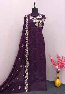 Nuevo diseño de moda Georgette y Santoon Material Pakistani Salwar Suit con Dupatta PARA VENTA DE EXPORTACIÓN - Product Image 6