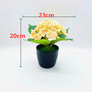 Plante d'hortensia artificielle en pot, fleurs en soie, 27 fleurs, ornement décoratif d'intérieur - Product Image 2