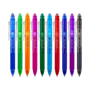 Rubbing Head Plastic Retractable Custom Erasable Ink Gel Pen with Eraser Blue/Red Custom Logo - Product Image 1