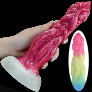 NNSX Factory Price 8 Inches Sex Toy Kinky Beast <b>Dildo</b> Geeky Raw Beef Color Silicone Alien <b>Dildo</b> G-spot Stimulation for Woman - Product Image 1