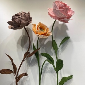 Fleurs artificielles géantes LUYI en papier fait main, pavot et <span class=keywords><strong>iris</strong></span> en organza de soie pour mariage, fête, fête des mères, Noël - Product Image 2