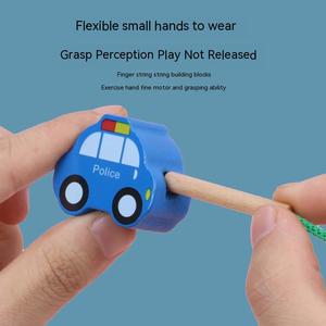 Blocchi di Legno Personalizzati per il Traffico e <span class=keywords><strong>la</strong></span> <span class=keywords><strong>Fattoria</strong></span>, Giocattoli Educativi con Perline Filettate per l'Abbinamento dei Colori per Bambini e Bambine - Product Image 5