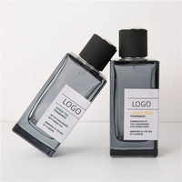 Flacon de parfum noir OEM personnalisé de 30ml 50 ml 100ml rectangulaire vintage portable vide vaporisateur carré de 50 ml en verre avec couvercle en plastique et bois
