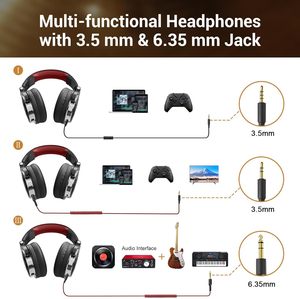 Auriculares DJ con Cable Yuou, Resistentes al Agua IPX-3, Portátiles, con Cable de 3.5mm y 6.35mm para Grabación, DJ y Móviles - Product Image 3