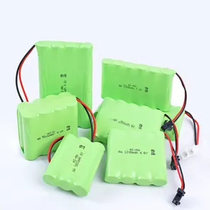 Baterías de hidruro metálico de níquel personalizadas (ni-mh) Paquete de batería A Aa Aaa Nimh 2,4 V 3,6 V 4,8 V 6V 8,4 V 9V 9,6 V 12V 24V