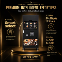 Distributeur automatique de boissons espresso intelligent avec code QR, LE 308-G, café fraîchement moulu, machine à café commerciale, 1600W