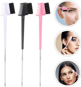 Herramientas de peinado personalizadas al por mayor: Peine para el cabello 3 en 1, cepillo para control de bordes con cola de rata, peine de doble cara para cejas - Product Image 4