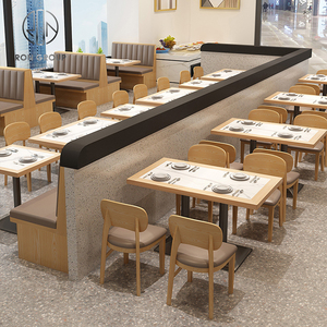 Conjunto de Mesa y Sillas de Lujo para Restaurante, Cafetería y Hotel, con Banca de Piel y Mármol para Uso Comercial - Product Image 2