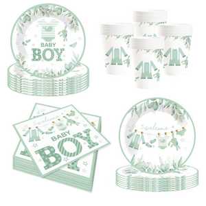 ชุดอุปกรณ์ตกแต่งงานเลี้ยงเปิดเผยเพศลูกน้อย DAMAI สำหรับทีมเด็กชาย จานกระดาษ ผ้าเช็ดปาก ของใช้บนโต๊ะอาหารแบบใช้แล้วทิ้งสำหรับงานเลี้ยงฉลองทารก สำหรับแขก 8 ท่าน - Product Image 5