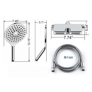 Juego de Ducha Multifuncional con Cabezal de Ducha de Mano con Filtro, Válvula de Cerámica, 1 Manija, Caudal de 7.0 GPM - Product Image 2