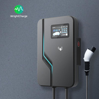 Cargador de Pared Trifásico para Vehículos Eléctricos, 22KW AC, Estación de Carga Inteligente Tipo 2, WiFi, OCPP, RFID, LCD, Control por Aplicación, Certificación CE y TUV, WrightCharge