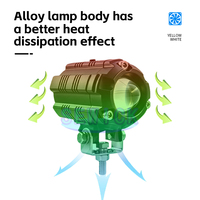 Phare LED Super Lumineux pour Moto, Projecteur à Lentille, Lumière Anti-Brouillard Blanc Naturel, Lampe Auxiliaire de Conduite pour VTT