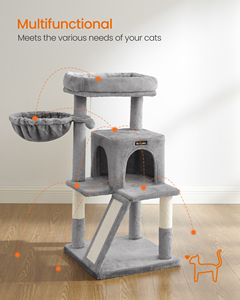 <span class=keywords><strong>Feandrea</strong></span> Arbre à chat multi-niveaux de 37,8 pouces avec condo, perchoir élargi, poteaux à gratter et rampe, hamac et grotte à 2 portes - Product Image 2