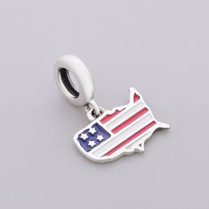 จี้รูปแผนที่ประเทศอเมริกาเหนือ สหรัฐอเมริกา ฮอนดูรัส ซีลิเซีย ทำจากเงินแท้ 925  สำหรับใส่กับกำไลข้อมือแท้ พร้อมการรับประกันทางการค้า - Product Image 4